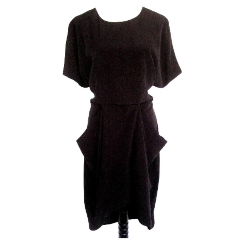All Saints Black zoe Midi Dress 6 - Picture 2 of 6